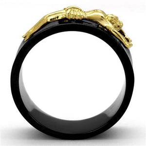 Black Onyx & Gold Crucifix Ring - Kick Doors Apparel 
