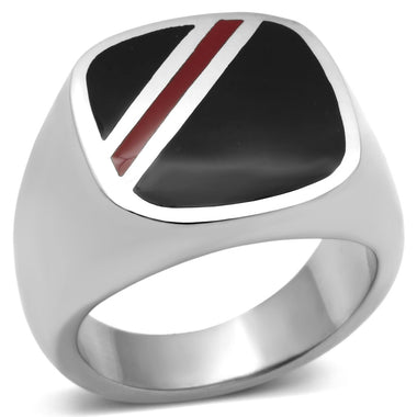 Polo Striped Stainless Steel Onyx Ring - Kick Doors Apparel 