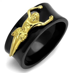 Black Onyx & Gold Crucifix Ring - Kick Doors Apparel 