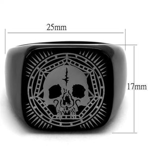 Stainless Steel & Onyx Undead Ring - Kick Doors Apparel 