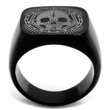 Load image into Gallery viewer, Stainless Steel &amp; Onyx Undead Ring - Kick Doors Apparel 