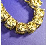 Load image into Gallery viewer, Canary Yellow Gold 4MM One Row Tennis Chain - Kick Doors Apparel 