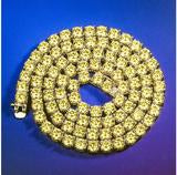 Load image into Gallery viewer, Canary Yellow Gold 4MM One Row Tennis Chain - Kick Doors Apparel 