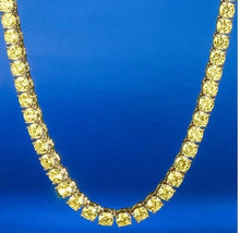 Load image into Gallery viewer, Canary Yellow Gold 4MM One Row Tennis Chain - Kick Doors Apparel 