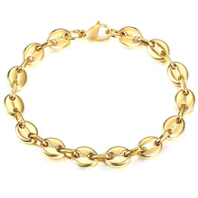 Load image into Gallery viewer, Geometric Coffee Bean Link Chain Bracelet - Kick Doors Apparel 